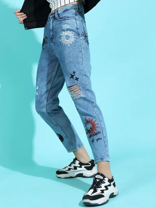 Women Mom Fit Jeans