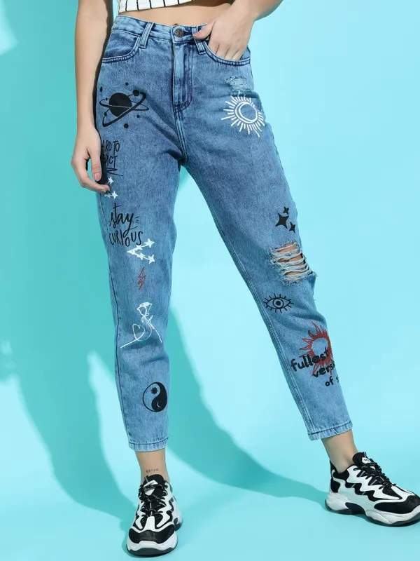 Women Mom Fit Jeans