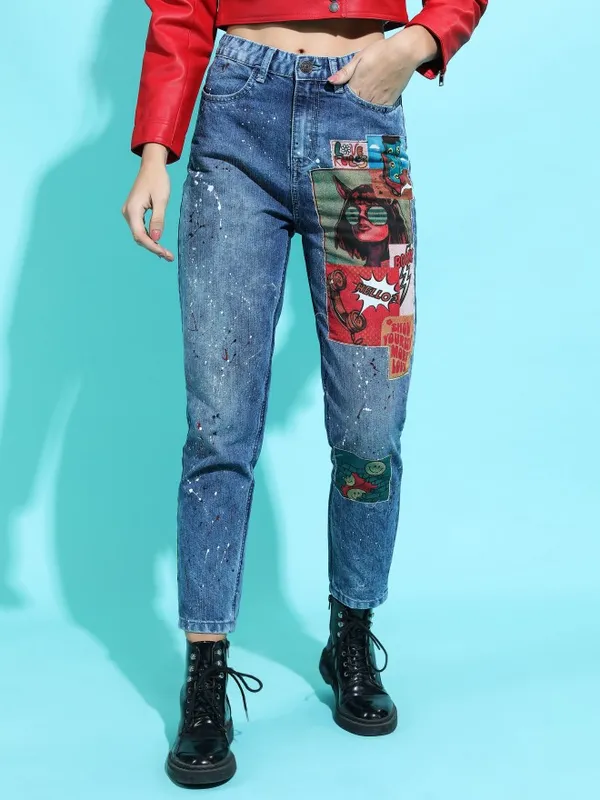 Women Mom Fit Jeans