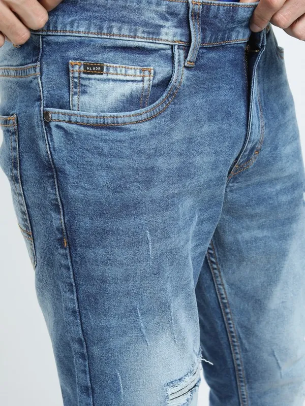  Highlander Men Blue Slim Fit Mildly Distressed Jeans