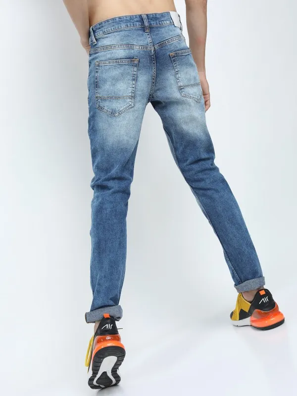  Highlander Men Blue Slim Fit Mildly Distressed Jeans