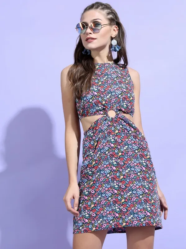  Tokyo Talkies Women Pink Printed Fit And Flare Dresses