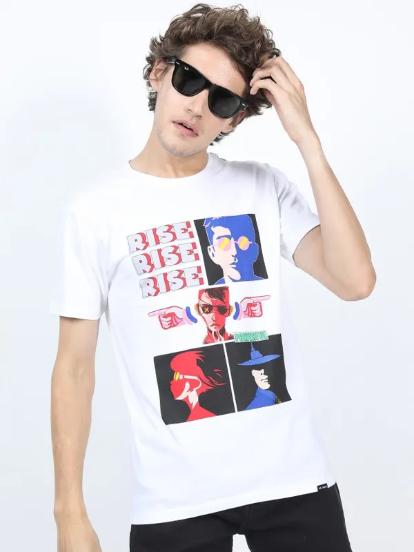 Men Printed Round Neck T-shirt