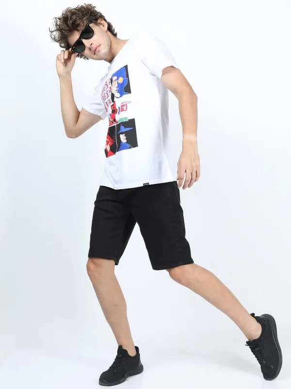 Men Printed Round Neck T-shirt