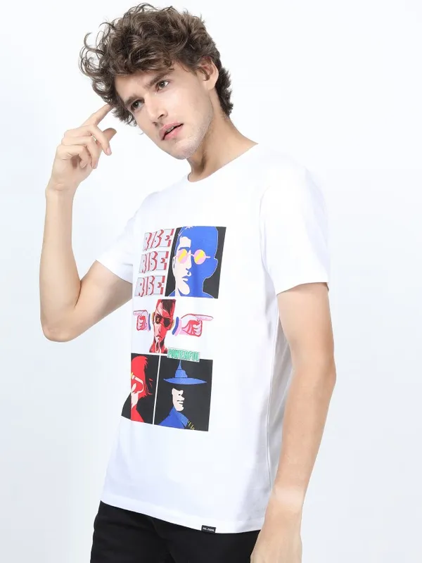 Men Printed Round Neck T-shirt