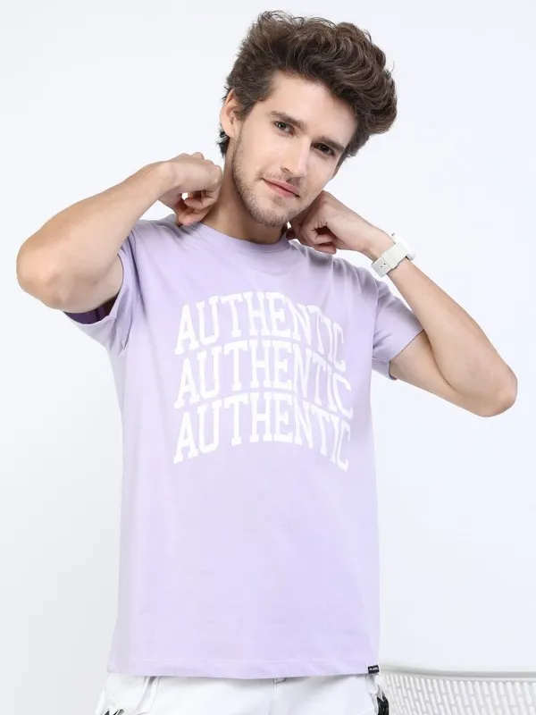  Highlander Men Pink Printed Round Neck T-Shirts