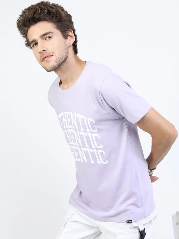  Highlander Men Pink Printed Round Neck T-Shirts