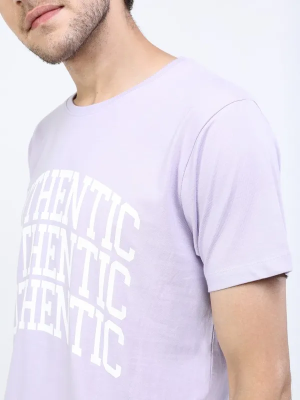  Highlander Men Pink Printed Round Neck T-Shirts