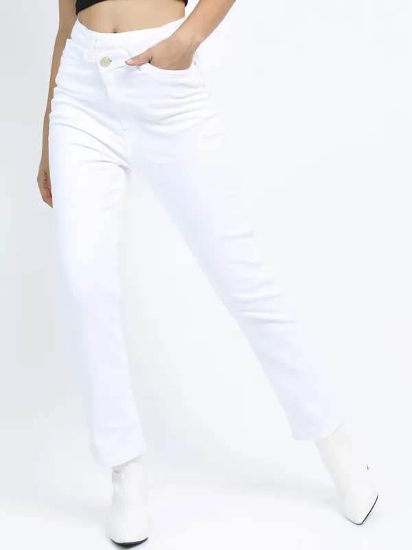  Tokyo Talkies Women White Slim Fit Clean Look Jeans