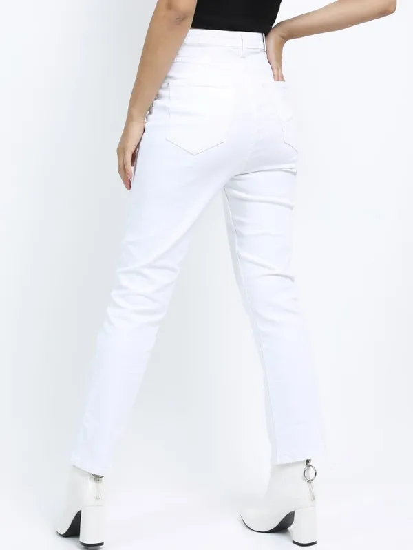  Tokyo Talkies Women White Slim Fit Clean Look Jeans