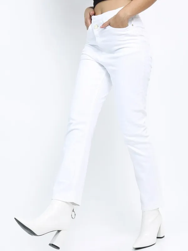  Tokyo Talkies Women White Slim Fit Clean Look Jeans