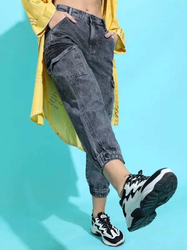 Tokyo Talkies Women Grey Jogger Jeans
