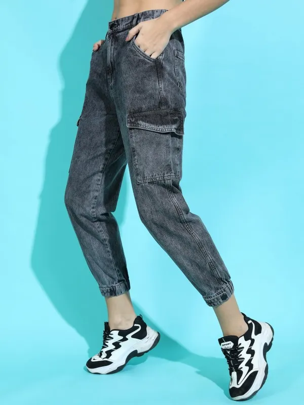 Tokyo Talkies Women Grey Jogger Jeans