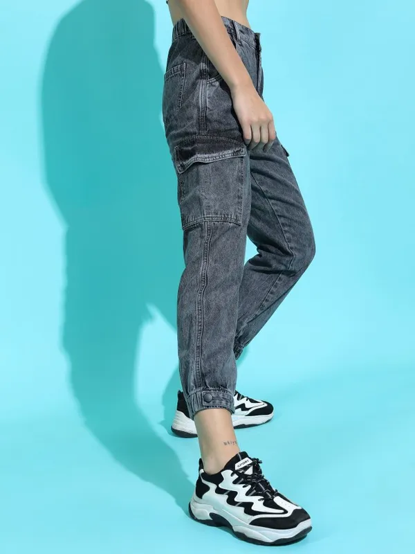 Tokyo Talkies Women Grey Jogger Jeans
