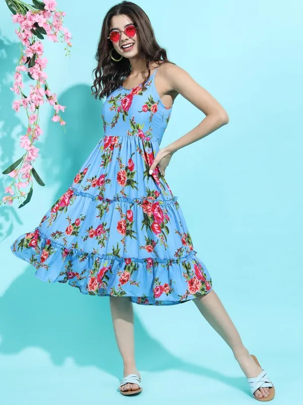 Printed A-Line Dress