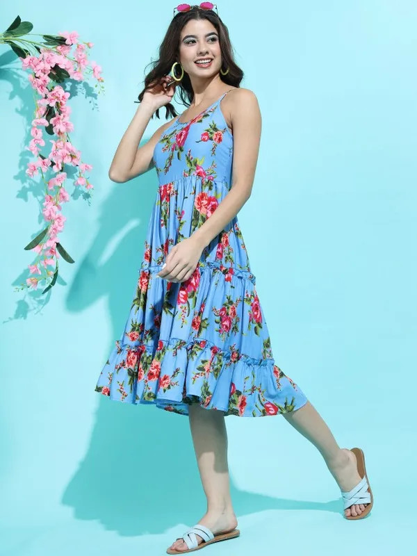 Printed A-Line Dress