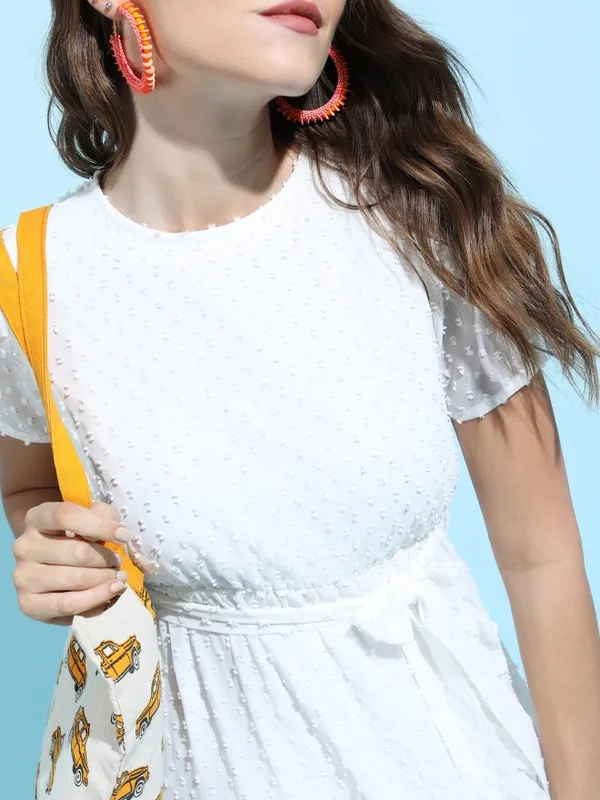Solid Fit & Flare Dress