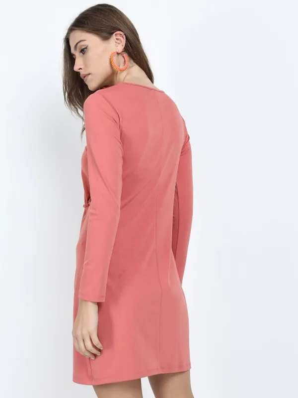  Tokyo Talkies Women Pink Solid Fit And Flare Dresses