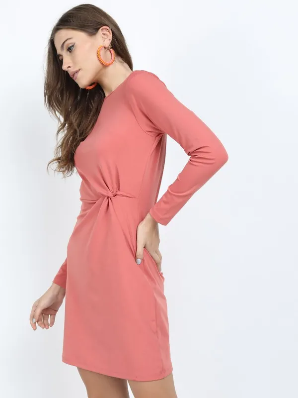  Tokyo Talkies Women Pink Solid Fit And Flare Dresses