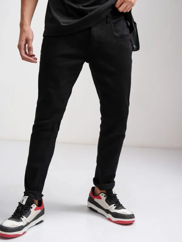  Highlander Men Black Skinny Fit Clean Look Jeans