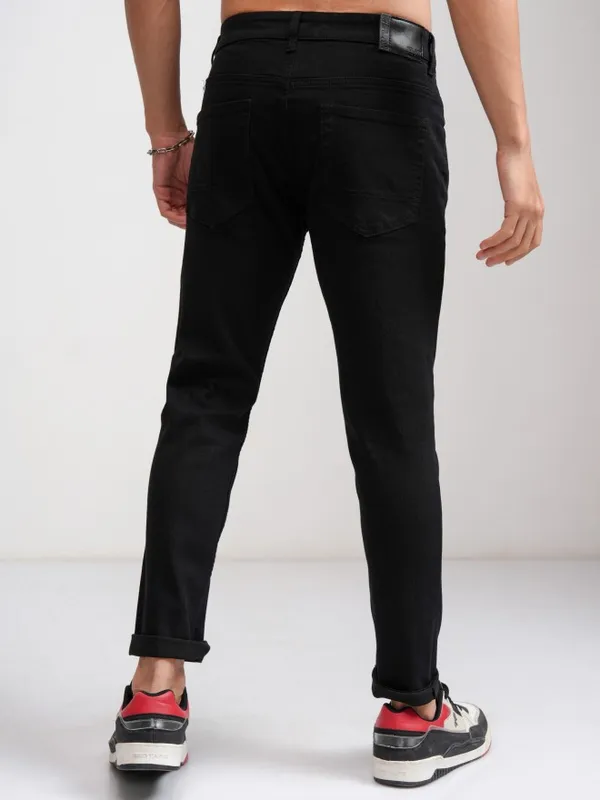  Highlander Men Black Skinny Fit Clean Look Jeans