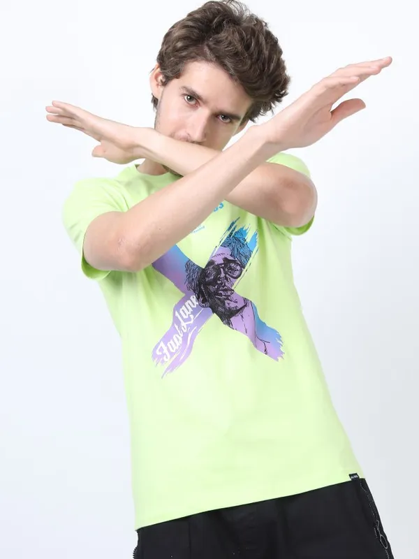 Men Printed Round Neck T-shirt