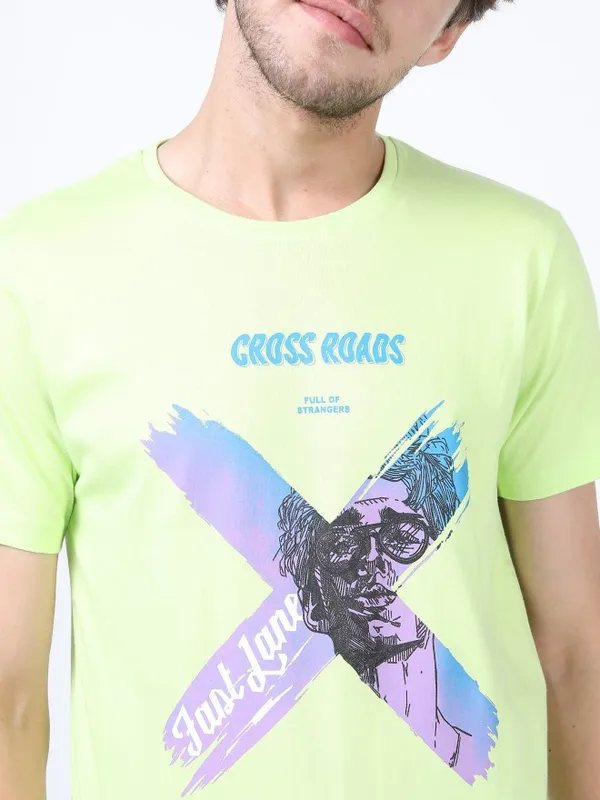 Men Printed Round Neck T-shirt