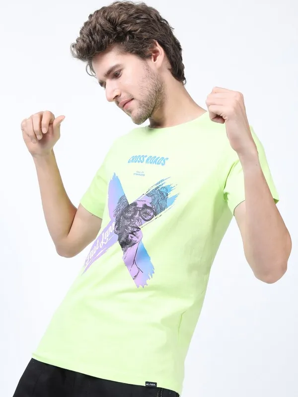 Men Printed Round Neck T-shirt