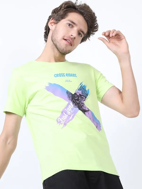 Men Printed Round Neck T-shirt