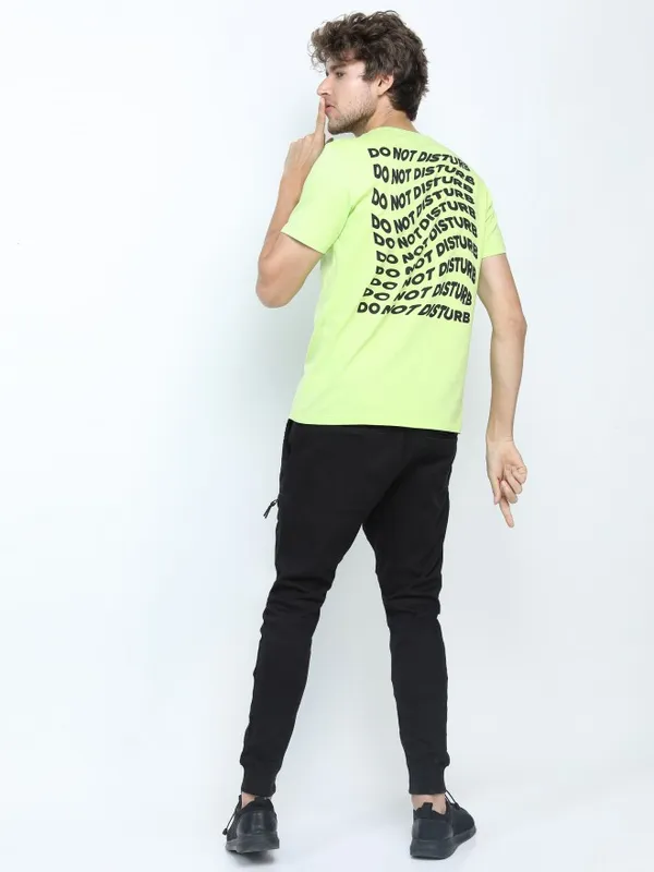  Highlander Men Green Printed Round Neck T-Shirts