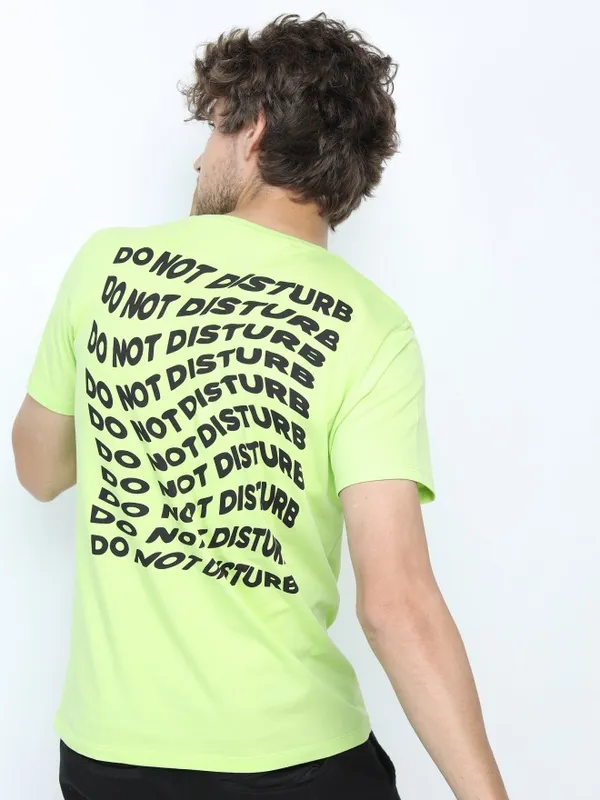  Highlander Men Green Printed Round Neck T-Shirts