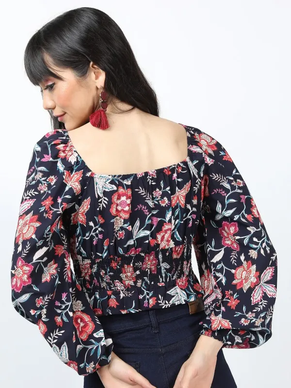 Printed Blouson Top