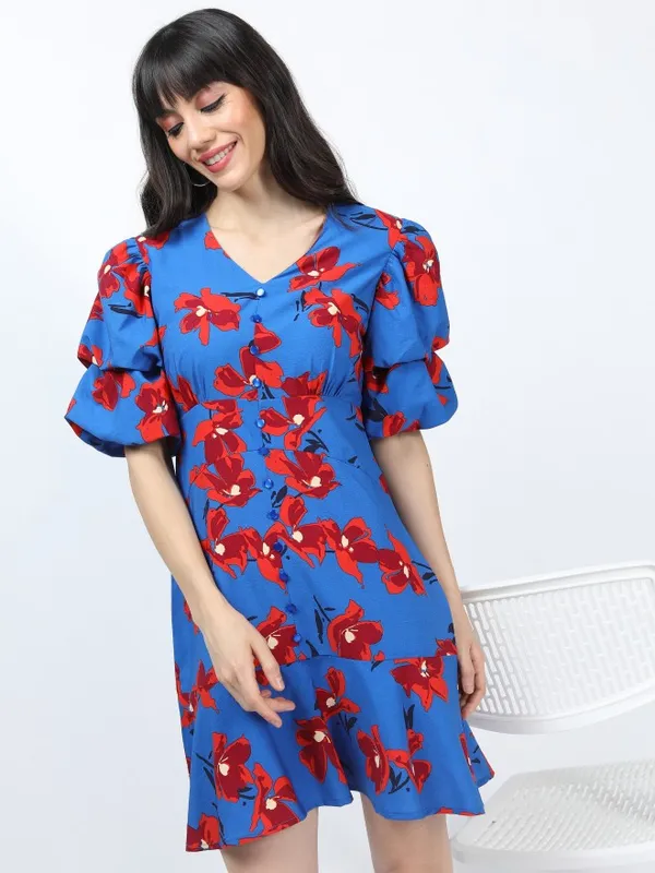Printed Peplum Dress
