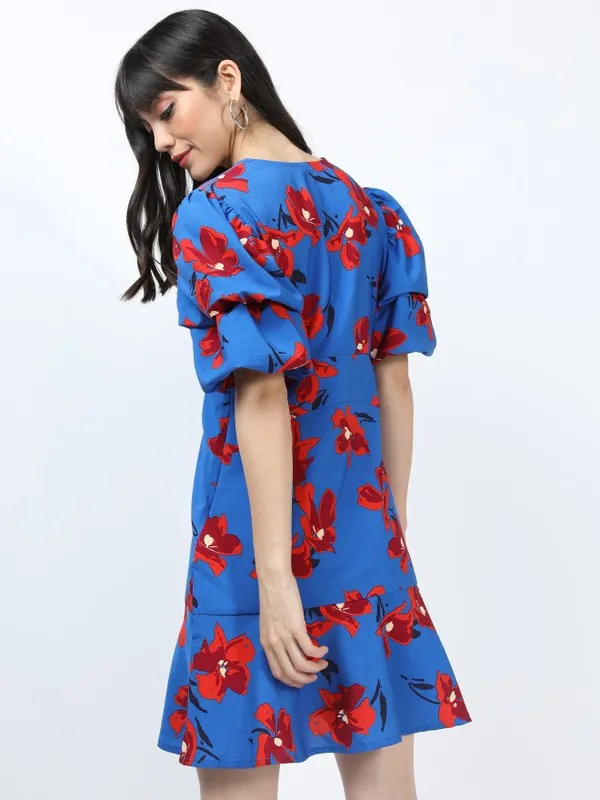 Printed Peplum Dress