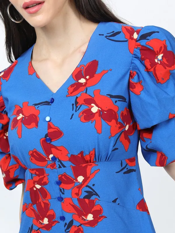 Printed Peplum Dress
