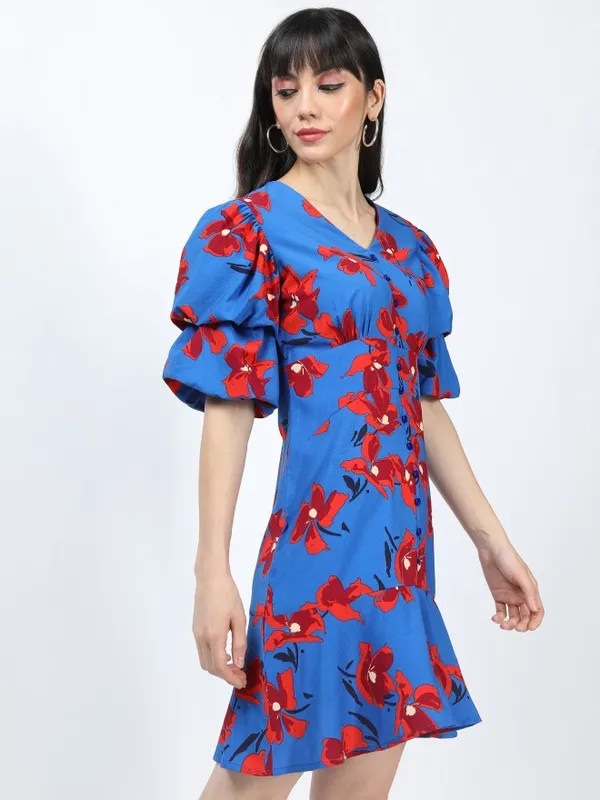 Printed Peplum Dress