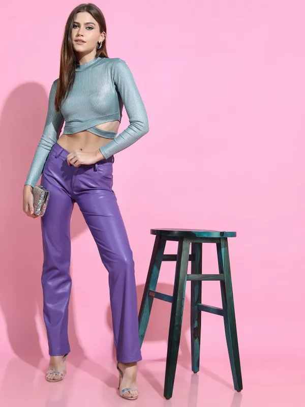  Tokyo Talkies Women Green Solid Fitted Tops