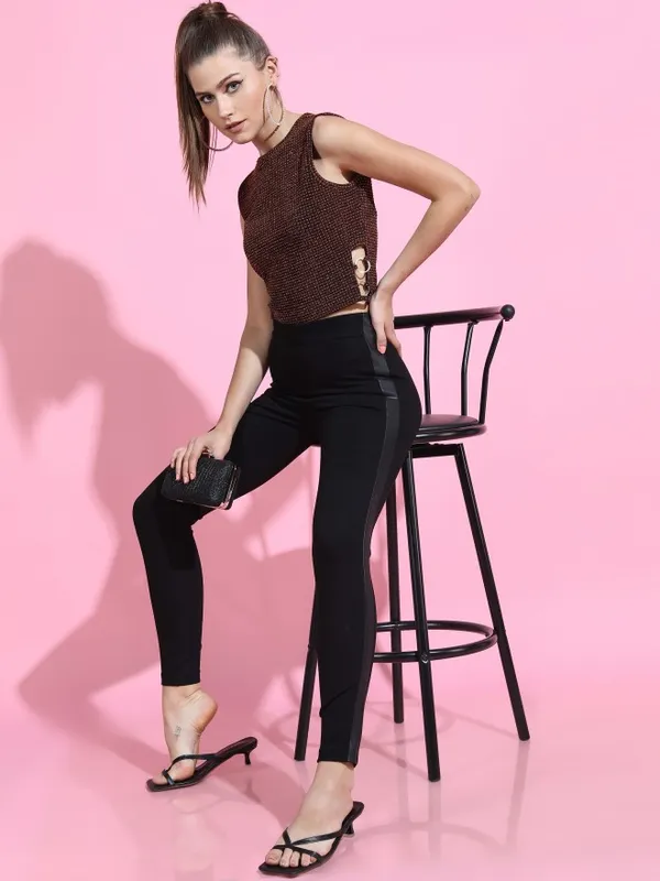  Tokyo Talkies Women Maroon Solid Fitted Tops