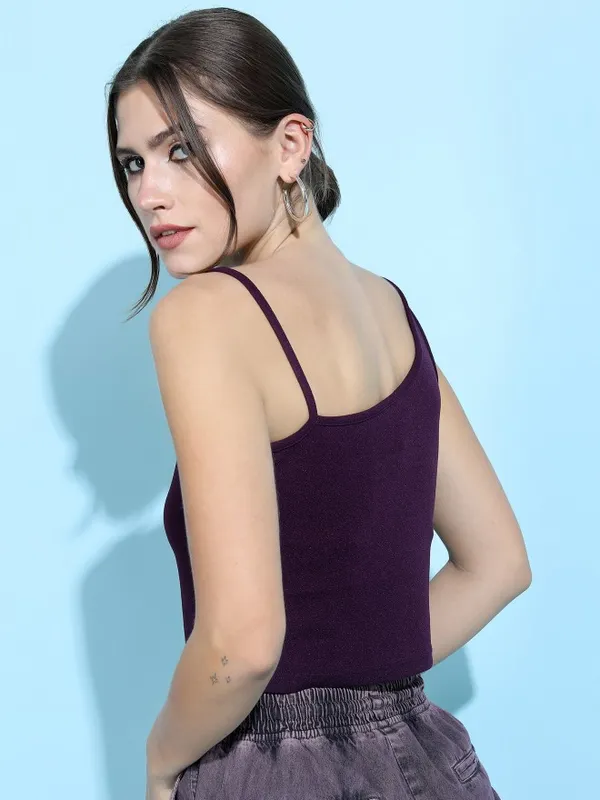  Tokyo Talkies Women Purple Solid Regular Tops