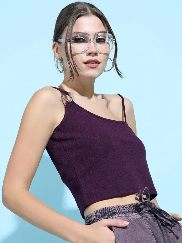  Tokyo Talkies Women Purple Solid Regular Tops