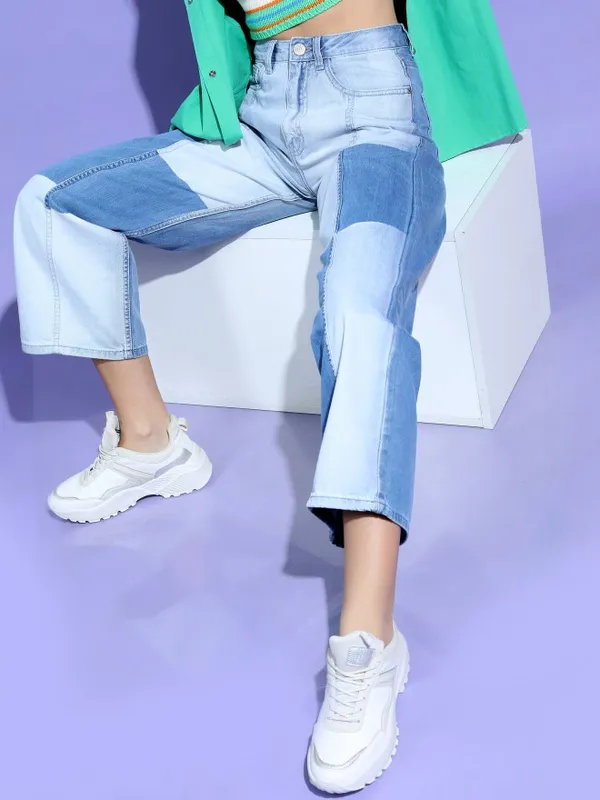  Tokyo Talkies Women Blue Dad Fit Clean Look Jeans