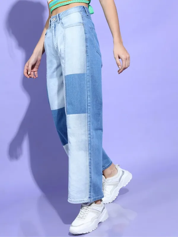  Tokyo Talkies Women Blue Dad Fit Clean Look Jeans