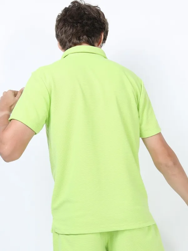 Solid Polo Collar T-shirt