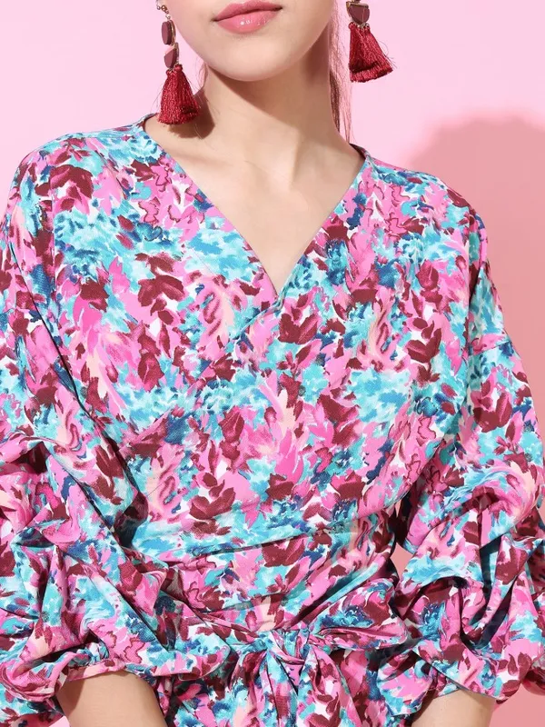 Printed Wrap Top