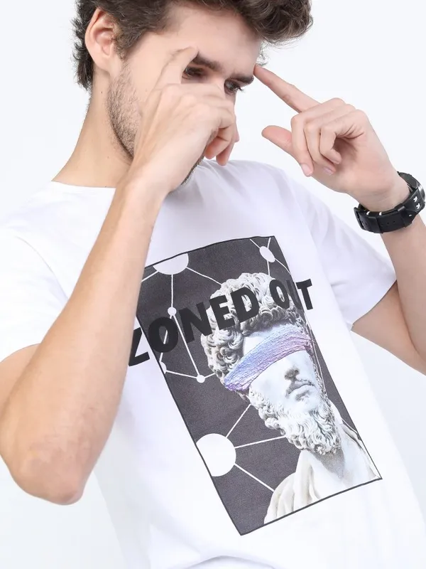 Men Printed Round Neck T-shirt