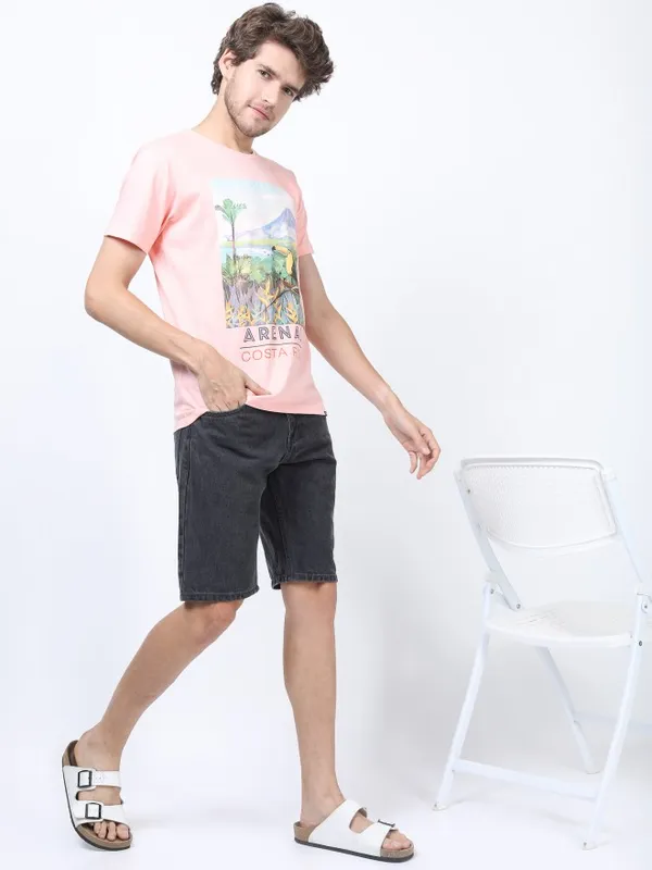 Men Printed Round Neck T-shirt