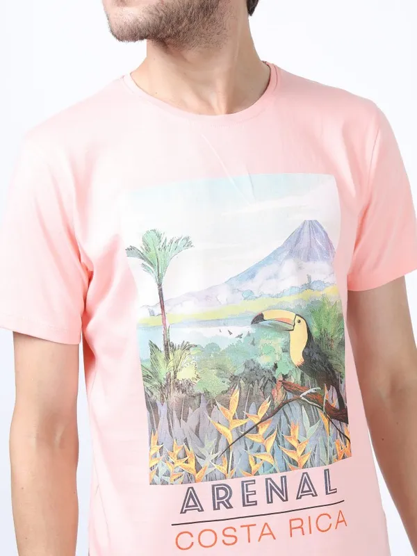 Men Printed Round Neck T-shirt