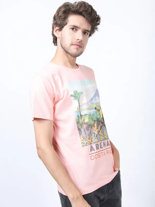 Men Printed Round Neck T-shirt