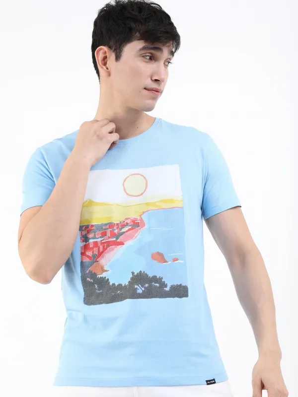 Men Printed Round Neck T-shirt