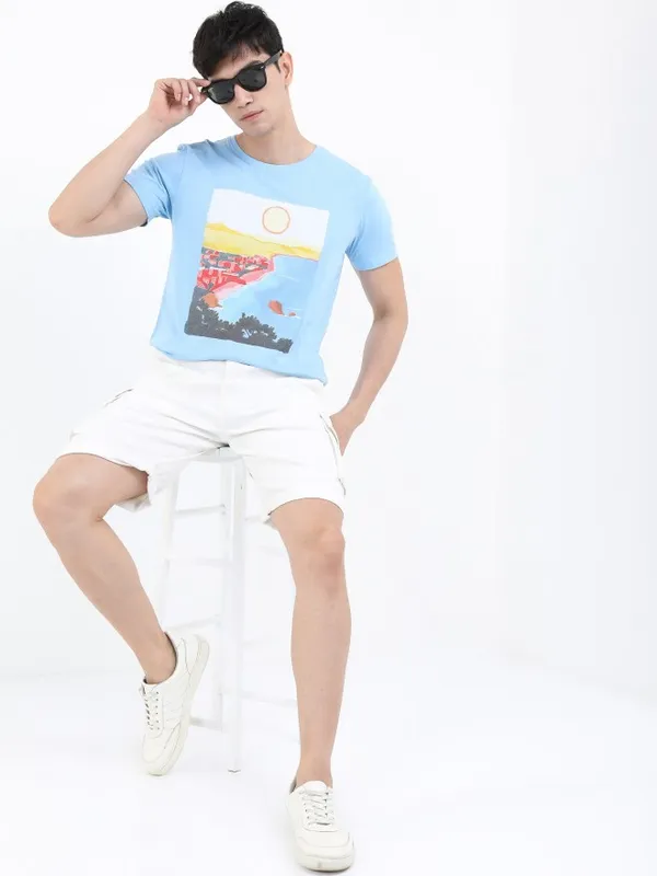 Men Printed Round Neck T-shirt